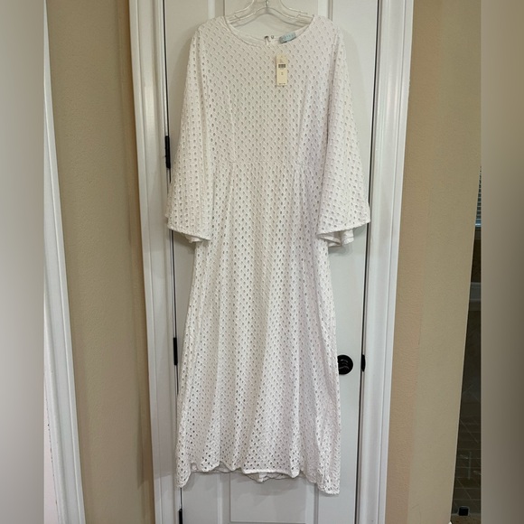 Anthropologie//3/4 sleeve//maxi dress//White//NWT//Size 12 - Picture 4 of 7